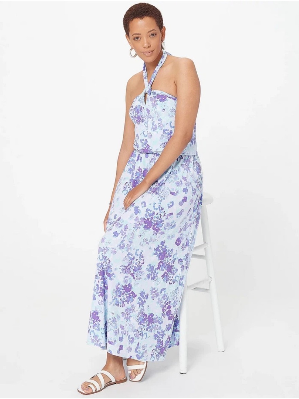 Jason Wu Halter Maxi Dress in Hydrangea Print Size M